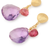 Marco Bicego Paradise Amethyst and Pink Tourmaline Drop Earrings in 18k Yellow Gold