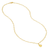 14k Yellow Gold Puff Heart Charm Necklace with Heart Chain