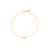 Yellow Gold Puff Heart Station Bracelet