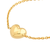 14K Yellow Gold Puff Heart Station Bracelet