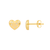 Yellow Gold 3D Heart Stud Earrings with Diamonds