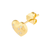 Yellow Gold and Diamond Heart Stud Earring