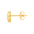 Side of 14k Yellow Gold 3D Heart Stud Earring with Diamonds