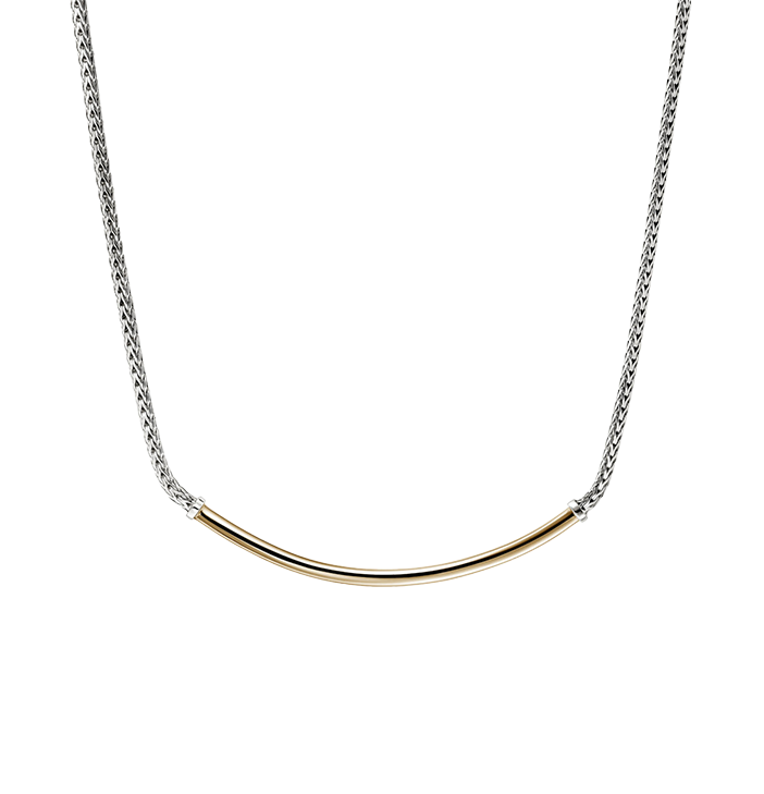 John Hardy Essentials Mixed Metals Smiley Bar Necklace