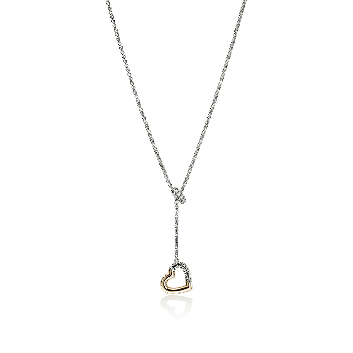 John Hardy Mixed Metals Pavé Diamond Bar Necklace | Fink's