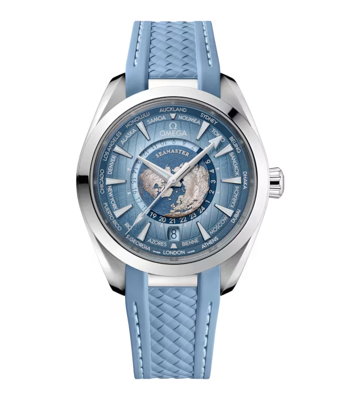 OMEGA Seamaster Aqua Terra 150m Water Resistant 43mm Watch with Blue Rubber Strap