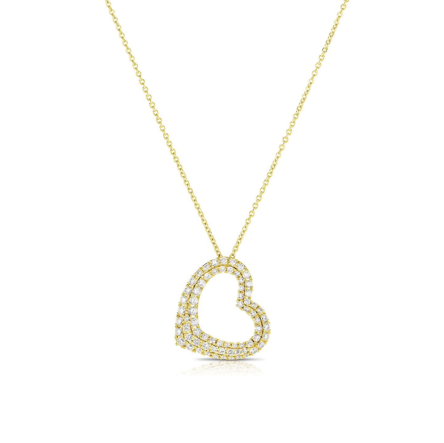 Sabel 14K Yellow Gold Open Heart Diamond Pendant