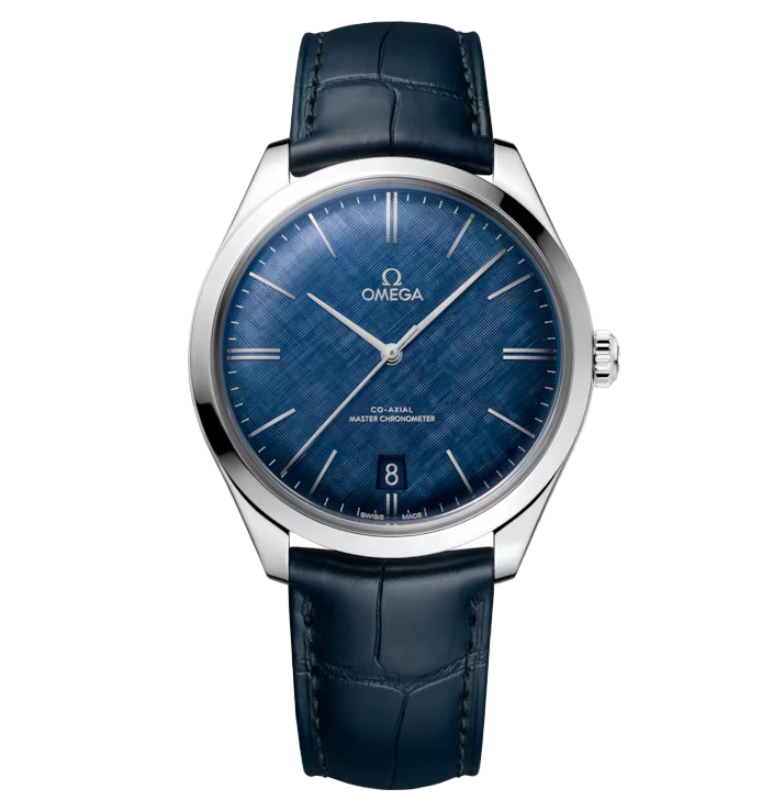 OMEGA De Ville Trésor 40mm Men's Watch with Blue Leather Strap