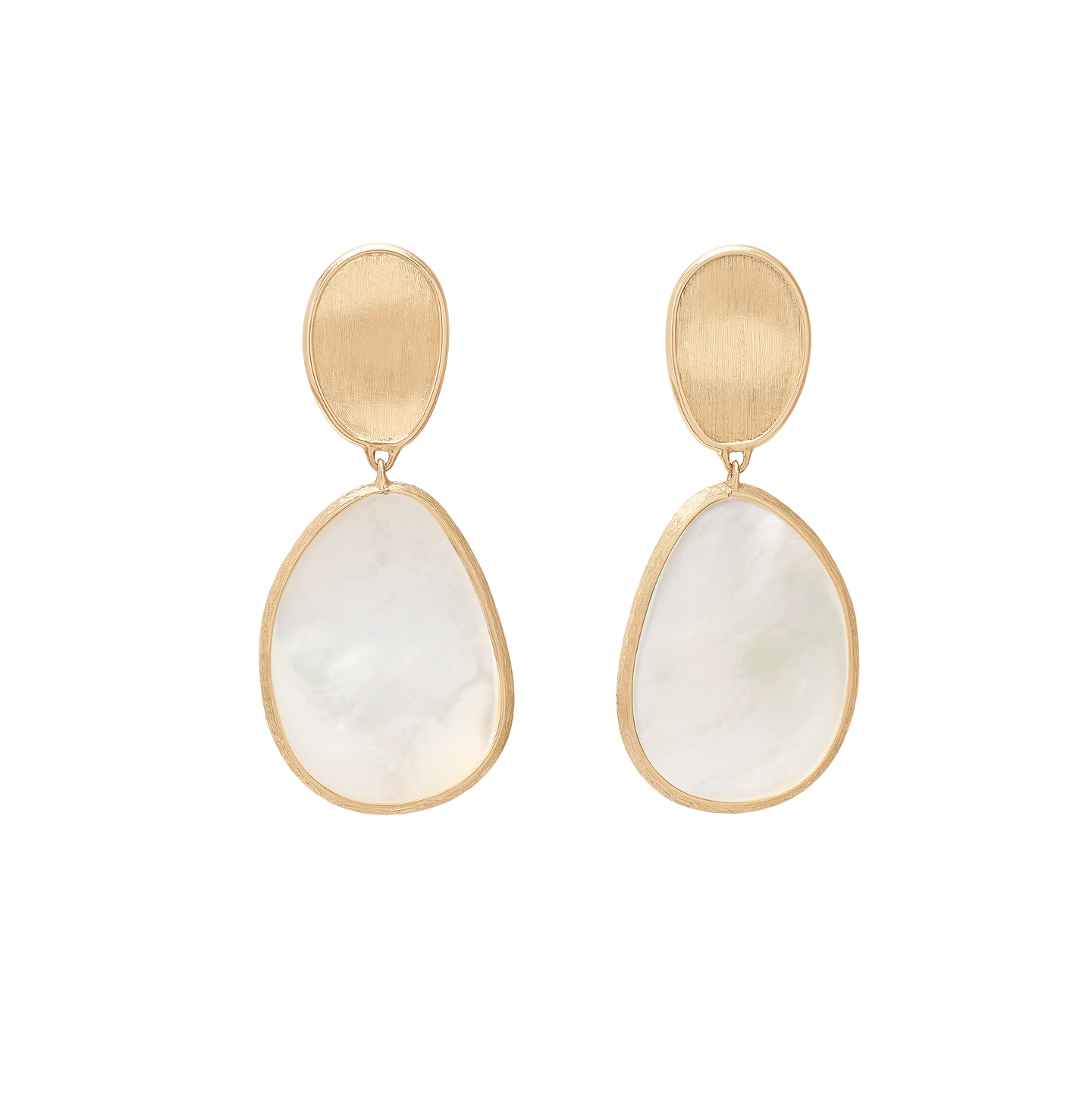 Marco Bicego Lunaria Yellow Gold Mother of Pearl Drop Earrings