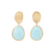 Marco Bicego Lunaria Yellow Gold Aquamarine Drop Earrings