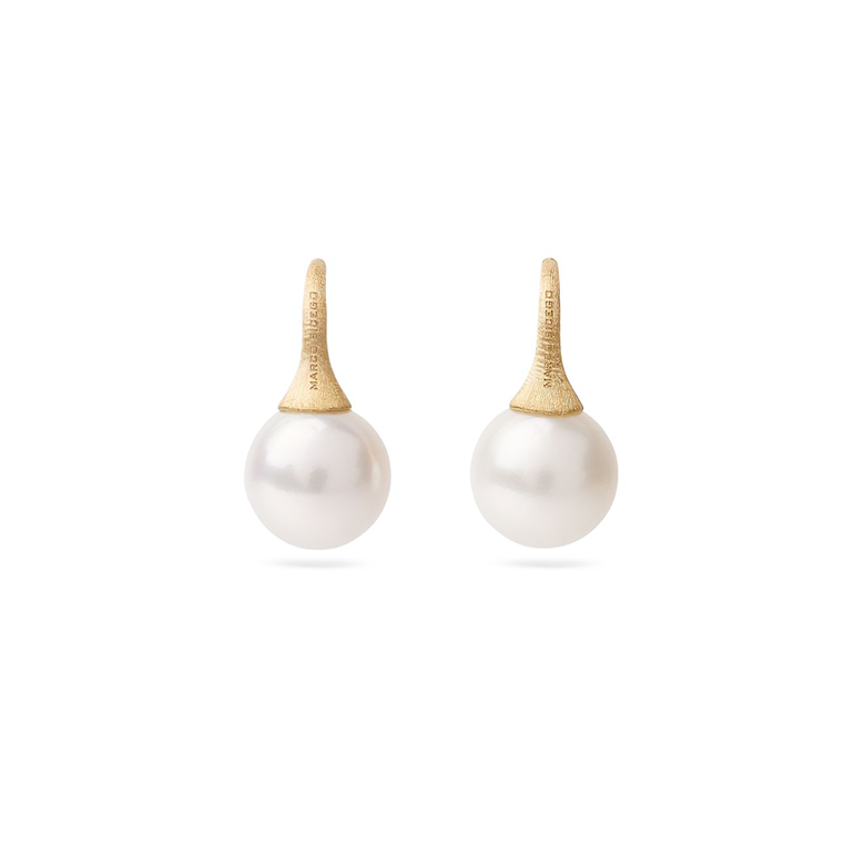 Marco Bicego Africa Yellow Gold Pearl Drop Earrings