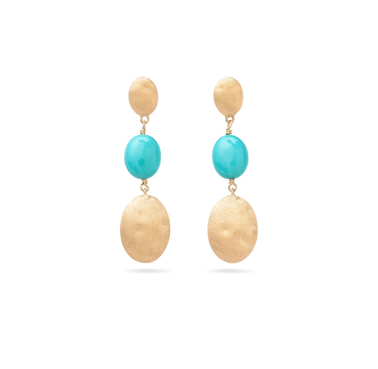 Marco Bicego Siviglia Yellow Gold Bead and Turquoise Dangle Earrings