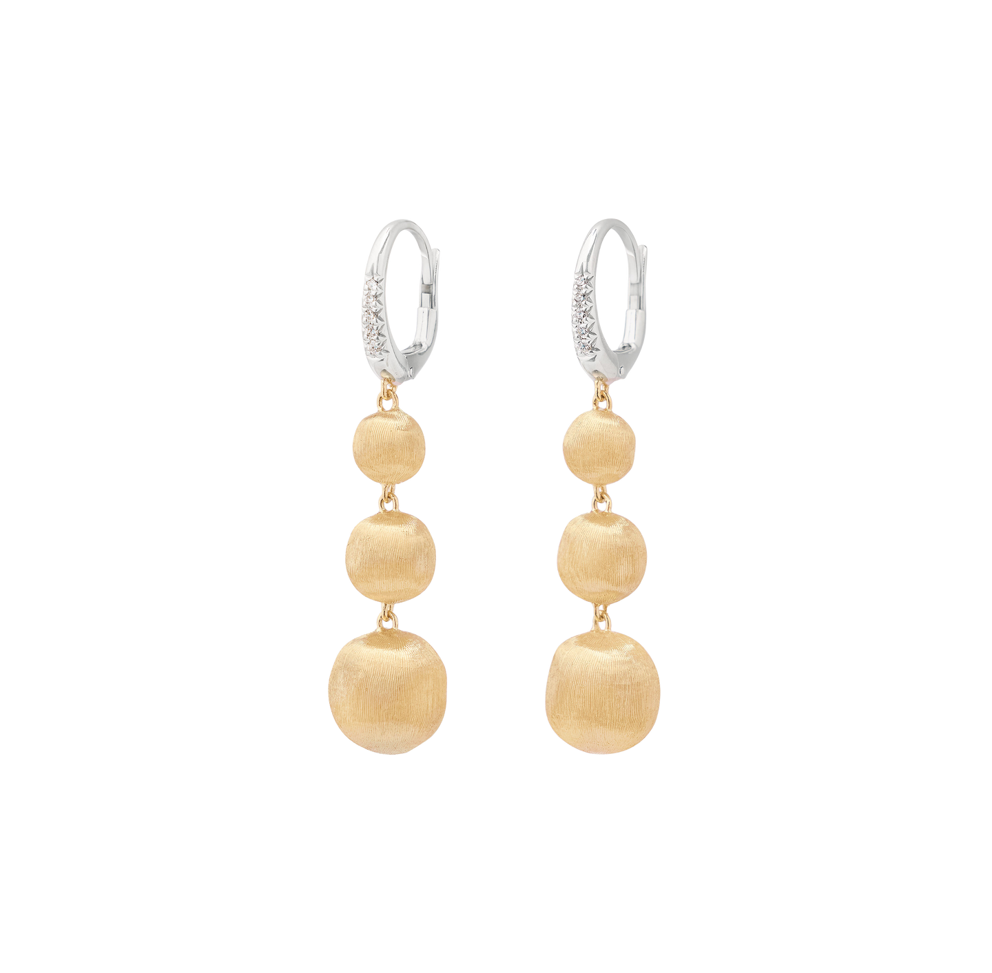 Marco Bicego Africa Diamond and Bead Long Drop Earrings