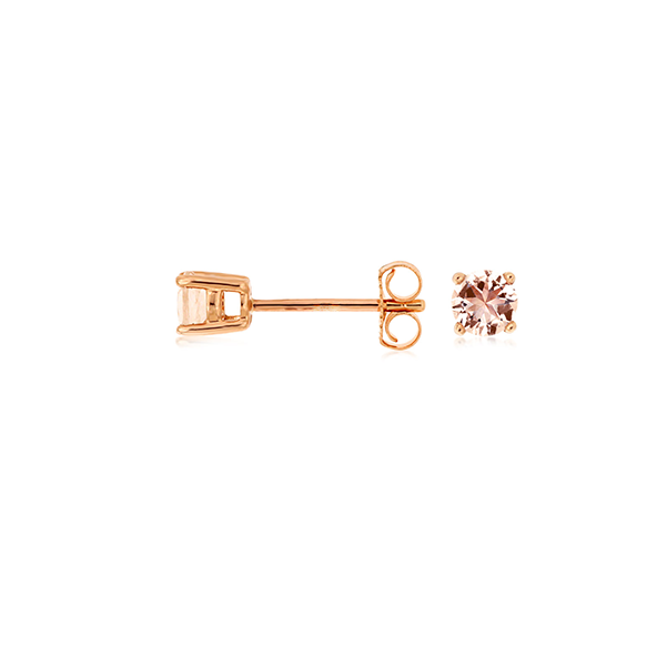 Sabel Collection Rose Gold Round Morganite Stud Earrings