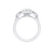 Fink's Exclusive Oval Diamond Engagement Ring with Half Moon Diamonds in White Gold