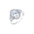 Fink's Exclusive Oval Diamond Engagement Ring with Half Moon Diamonds in White Gold