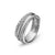 Crossover Band Ring in Sterling Silver with Diamonds, 6.8mm