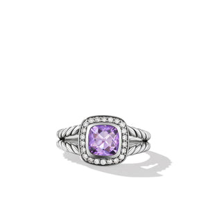 Petite Albion® Ring with Amethyst and Diamonds, Size 7 (Image 3)