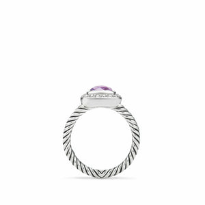 Petite Albion® Ring with Amethyst and Diamonds, Size 7 (Image 4)