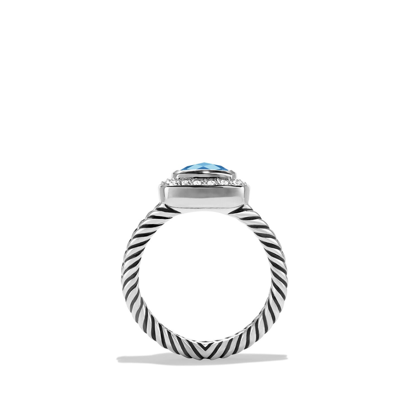 Petite Albion® Ring with Blue Topaz and Diamonds, Size 5 (Image 4)