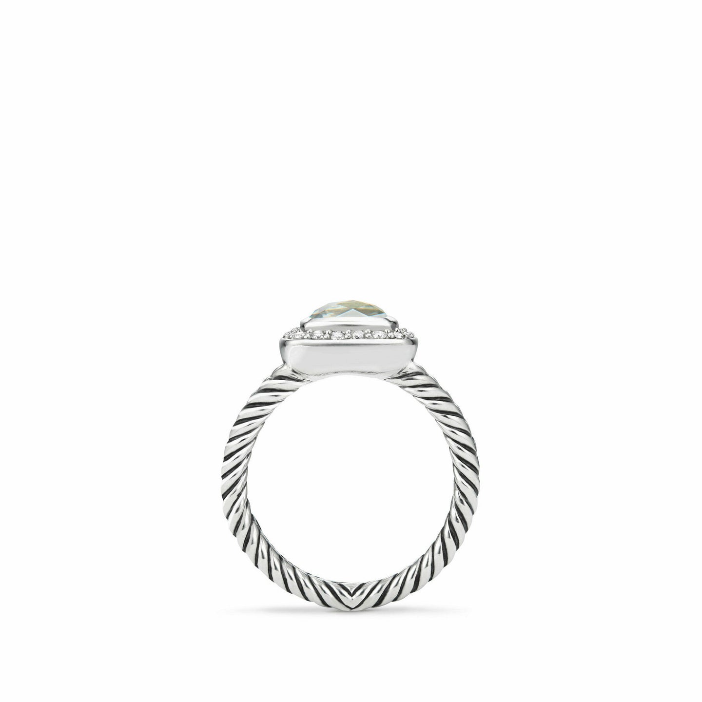 Petite Albion® Ring with Prasiolite and Diamonds, Size 7 (Image 4)