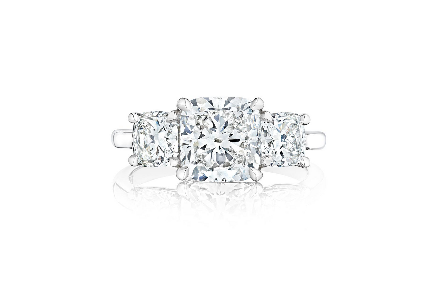 Fink's Exclusive Platinum Cushion Diamond Engagement Ring with Accent Diamonds