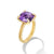 Chatelaine Ring in 18K Yellow Gold with Amethyst and Diamonds, 11mm