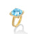Chatelaine Pavé Bezel Ring in 18K Yellow Gold with Blue Topaz and Diamonds, 14mm