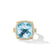 Chatelaine Pavé Bezel Ring in 18K Yellow Gold with Blue Topaz and Diamonds, 14mm