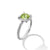 Petite Chatelaine Pavé Bezel Ring in Sterling Silver with Peridot and Diamonds, 7mm
