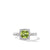 Petite Chatelaine Pavé Bezel Ring in Sterling Silver with Peridot and Diamonds, 7mm