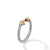 Renaissance Ring in Sterling Silver with Rhodolite, 14K Yellow Gold and Diamonds, Size 6