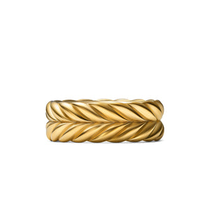 Chevron Band Ring in 18K Yellow Gold, 9mm, Size 10