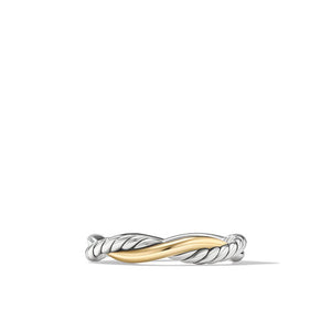 Petite Infinity Band Ring in Sterling Silver with 14K Yellow Gold, Size 8