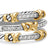 Petite Helena Wrap Three Row Ring in Sterling Silver with 18K Yellow Gold and Diamonds, 12mm, Size 6.5