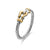 Petite Buckle Ring in Sterling Silver with 18K Yellow Gold, 2mm