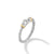 Petite Buckle Ring in Sterling Silver with 18K Yellow Gold and Diamonds, 2mm