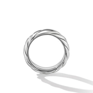 Sculpted Cable Band Ring in Sterling Silver