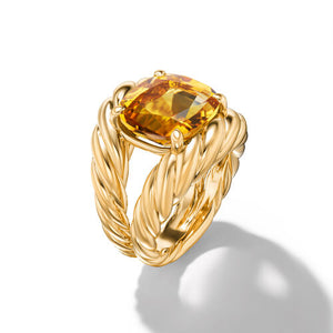Marbella Ring in 18K Yellow Gold with Citrine, 20mm