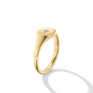 Cable Collectibles Starset Pinky Ring in 18K Yellow Gold with Diamond, Size 3.5