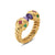 18-karat yellow gold • Amethyst, pink tourmaline, and tsavorites • Ring, 9.9mm