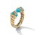 Renaissance Color Ring in 18K Yellow Gold with Turquoise, Hampton Blue Topaz and Iolite, Size 7