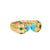 Renaissance Color Ring in 18K Yellow Gold with Turquoise, Tsavorite and Tanzanite, 9.9mm