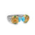 Renaissance Color Ring in Sterling Silver with 14K Yellow Gold, Turquoise, Madeira Citrine and Tsavorites, 9.9mm