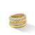 DY Mercer Multi Row Ring in 18K Yellow Gold with Pavé Diamonds, Size 6