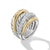 DY Mercer Multi Row Ring in Sterling Silver with 18K Yellow Gold and Diamonds, Size 8