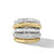 DY Mercer Multi Row Ring in Sterling Silver with 18K Yellow Gold and Diamonds, Size 9