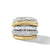 DY Mercer Multi Row Ring in Sterling Silver with 18K Yellow Gold and Diamonds, Size 7