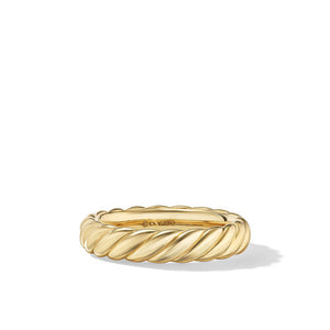 Sculpted Cable Band Ring in 18K Yellow Gold, Size 7