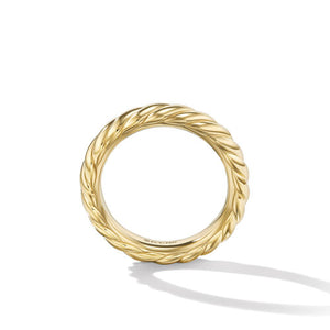 Sculpted Cable Band Ring in 18K Yellow Gold, Size 7